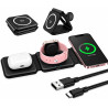Chargeur Induction for iPhone 3 en 1 Pliable Station de Charge Rapide 15W Chargeur Portable Pliable pour Apple Watch 10 9 8 Ultr