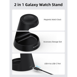 Chargeur pour Samsung Galaxy Watch, Support de Charge pour Samsung Watch 8 et Organiseur de Chevet pour Samsung Galaxy Watch Ult