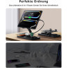 GEEKERA Station de Charge 4-en-1 pour Apple, Câble Escamotable pour iPad, Chargeur Magnétique sans Fil pour iPhone 12-17/Air/Pro