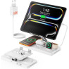 GEEKERA Station de Charge 4-en-1 pour Apple, Câble Escamotable pour iPad, Chargeur Magnétique sans Fil pour iPhone 12-17/Air/Pro