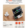 GEEKERA Station de Charge 4-en-1 pour Apple, Câble Escamotable pour iPad, Chargeur Magnétique sans Fil pour iPhone 12-17/Air/Pro