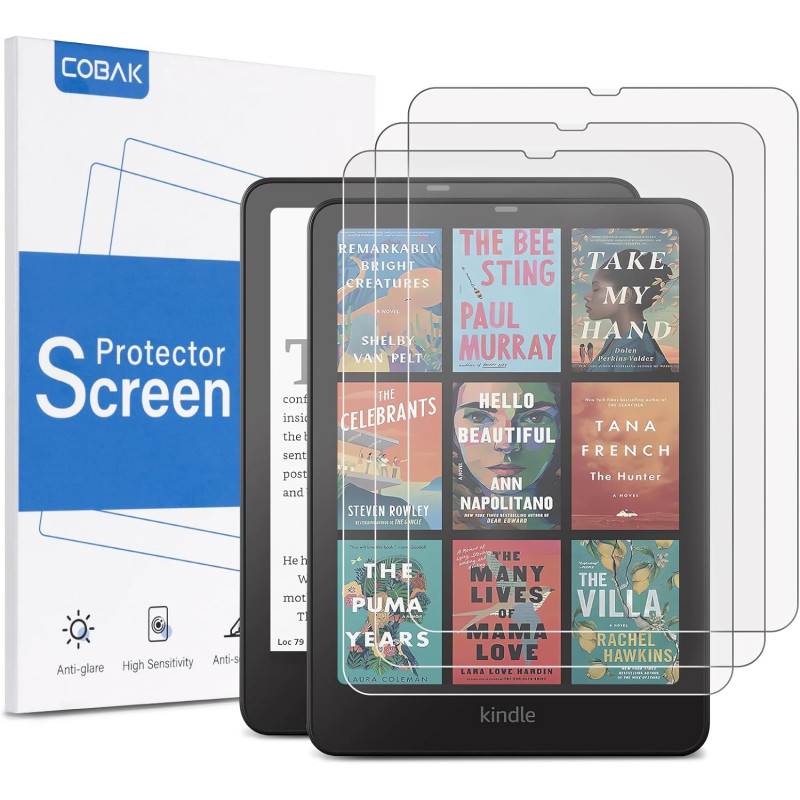Cobak 3 pack protecteur d'écran pour kindle paperblanc 7" 12ème génération 2024 et kindle colorsoft signature edition, boox go 7