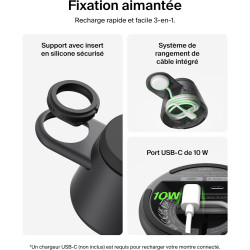 Belkin Ultracharge Station De Charge 3-en-1 avec USB-C pour Montre Connectée (Chargeur Exclu), Chargeur Magnétique Qi2.2 25 W po