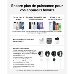 Belkin Ultracharge Station De Charge 3-en-1 avec USB-C pour Montre Connectée (Chargeur Exclu), Chargeur Magnétique Qi2.2 25 W po