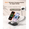 5-en-1 Station de Charge sans Fil pour Apple Appareils, Chargeur Magnétique Double pour iPhone Air/17/16/15/14/13/12, Double Cha