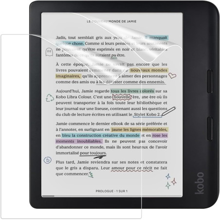 Caweet Protecteur d'écran pour Kobo Libra Couleur 2024/Kobo Libra 2 2021, Feuille protectrice mate anti-réflexion en PET Premium