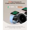 5-en-1 Station de Charge sans Fil pour Apple Appareils, Chargeur Magnétique Double pour iPhone Air/17/16/15/14/13/12, Double Cha