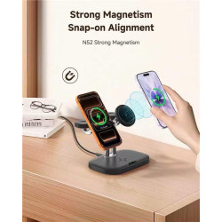 5-en-1 Station de Charge sans Fil pour Apple Appareils, Chargeur Magnétique Double pour iPhone Air/17/16/15/14/13/12, Double Cha