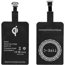 2 Stück Récepteur de Charge sans Fil,Récepteur Qi Type C pour Charge sans Fil 5V 1000mA,Récepteur de Charge de Type C Fin et Eff