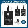 2 Stück Récepteur de Charge sans Fil,Récepteur Qi Type C pour Charge sans Fil 5V 1000mA,Récepteur de Charge de Type C Fin et Eff