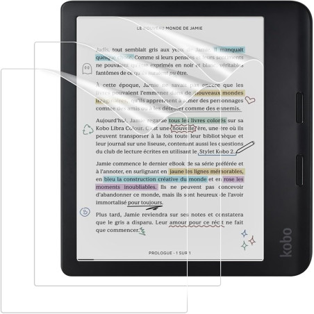 Caweet Protecteur d'écran pour Kobo Libra Couleur 2024/Kobo Libra 2 2021, Feuille protectrice mate anti-réflexion en PET Premium