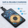 2 Stück Récepteur de Charge sans Fil,Récepteur Qi Type C pour Charge sans Fil 5V 1000mA,Récepteur de Charge de Type C Fin et Eff