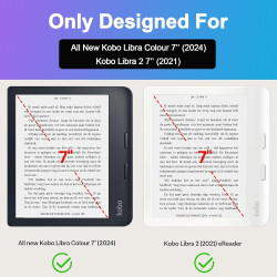 Caweet Protecteur d'écran pour Kobo Libra Couleur 2024/Kobo Libra 2 2021, Feuille protectrice mate anti-réflexion en PET Premium