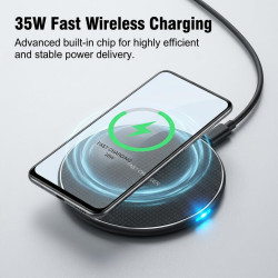 Lot de 2 Chargeurs sans Fil 35W Ultra Rapide Qi, Station de Recharge Inductive USB-C, Chargeur sans Fil Rapide Compatible iPhone