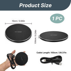 Chargeur Rapide sans Fil inductif 20 W chargeur sans fil rapide, chargeur induction ultra fin avec USB-C, compatible Qi smartpho
