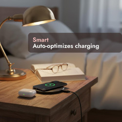 Chargeur Rapide sans Fil inductif 20 W chargeur sans fil rapide, chargeur induction ultra fin avec USB-C, compatible Qi smartpho