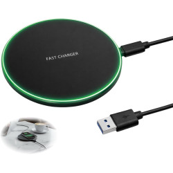 Chargeur Rapide sans Fil inductif 20 W chargeur sans fil rapide, chargeur induction ultra fin avec USB-C, compatible Qi smartpho