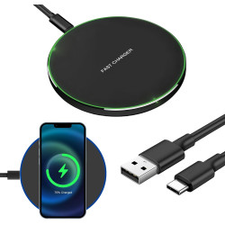 35W Chargeur Induction sans Fil Rapide Station Compatible avec iPhone 16 15 14 Pro Max Samsung Galaxy S25 Ultra S24 Pixel 9 Char