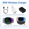 35W Chargeur Induction sans Fil Rapide Station Compatible avec iPhone 16 15 14 Pro Max Samsung Galaxy S25 Ultra S24 Pixel 9 Char