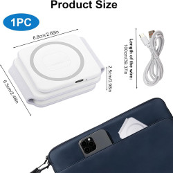 Chargeur Induction Magnétique 3 en 1 Pliable, Chargeur sans Fil Station de Charge Compatible avec iPhone 17/16/15/14/13/12, Appl