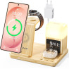 Station de charge 3 en 1 pour Samsung [veilleuse], station de charge inductive pour Samsung S26/S25/S24/S23/ZFlip/Fold, chargeur