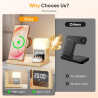 Chargeur à Induction pour Samsung, Station de Charge 3 en 1 pour Samsung S26 Ultra/S26/S25 Ultra/S23/Z Flod 7/Z Flip 7,Chargeur 
