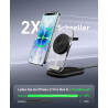 Station de Chargement inductive, Station de Chargement 3 en 1 Compatible avec iPhone 17e,17 16 15 14 13 Pro Max/Air/Plus/Pro, po