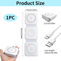 3 en 1 15w Chargeur Induction i Phone Station de Charge Rapide Compatible avec Apple Watch 10/9/8/Ultra/7/6/5/SE, Air/17/16/16e/
