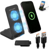 Chargeur Induction Pliable 15W, Chargeur sans Fil Rapide Station de Charge pour iPhone 16 15 14 13 12 Pro Max, Samsung Galaxy S2