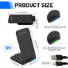 Chargeur Induction Pliable 15W, Chargeur sans Fil Rapide Station de Charge pour iPhone 16 15 14 13 12 Pro Max, Samsung Galaxy S2
