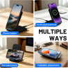 Chargeur Induction Pliable 15W, Chargeur sans Fil Rapide Station de Charge pour iPhone 16 15 14 13 12 Pro Max, Samsung Galaxy S2