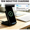Chargeur Induction Pliable 15W, Chargeur sans Fil Rapide Station de Charge pour iPhone 16 15 14 13 12 Pro Max, Samsung Galaxy S2