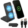 Chargeur Induction Pliable 15W, Chargeur sans Fil Rapide Station de Charge pour iPhone 16 15 14 13 12 Pro Max, Samsung Galaxy S2