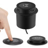 Chargeur sans Fil Intégré de Bureau, Station de Charge Encastrable Plan de Travail, 3 en 1 Multifonction Pop-Up 15 W Charge Rapi