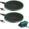 2Pack Chargeur sans Fil 35W Rapide Station de Chargeur Induction avec Câble USB C 1M Compatible avec iPhone 16 15 14 13 12 Pro M