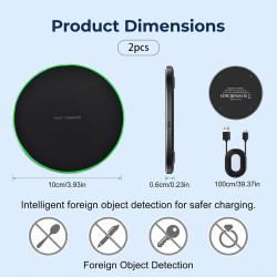 2Pack Chargeur sans Fil 35W Rapide Station de Chargeur Induction avec Câble USB C 1M Compatible avec iPhone 16 15 14 13 12 Pro M