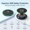 2Pack Chargeur sans Fil 35W Rapide Station de Chargeur Induction avec Câble USB C 1M Compatible avec iPhone 16 15 14 13 12 Pro M