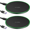 2Pack Chargeur sans Fil 35W Rapide Station de Chargeur Induction avec Câble USB C 1M Compatible avec iPhone 16 15 14 13 12 Pro M