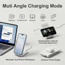 15W Chargeur Induction sans Fil Charge Rapide, Chargeur sans Fil avec Adaptateur USB C, pour iPhone 17/16/15/14/13/Pro Max, Goog