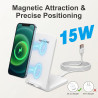 15W Chargeur Induction sans Fil Charge Rapide, Chargeur sans Fil avec Adaptateur USB C, pour iPhone 17/16/15/14/13/Pro Max, Goog