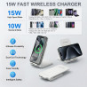 15W Chargeur Induction sans Fil Charge Rapide, Chargeur sans Fil avec Adaptateur USB C, pour iPhone 17/16/15/14/13/Pro Max, Goog