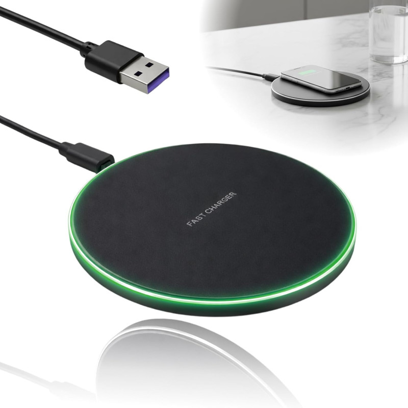 35W Chargeur Induction sans Fil Rapide, Chargeur Induction Universel pour Smartphone, Chargeur a Induction Compatible Android, B