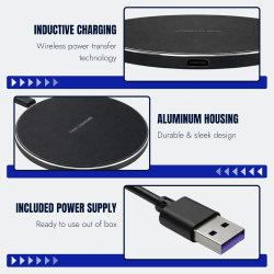 35W Chargeur Induction sans Fil Rapide, Chargeur Induction Universel pour Smartphone, Chargeur a Induction Compatible Android, B