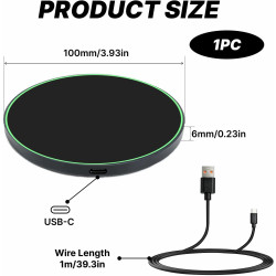 Chargeur Induction 15W Rapide, Chargeur sans Fil pour Samsung Galaxy S26/S25/S24, Wireless Charger pour iPhone 17/16/15, pour Go