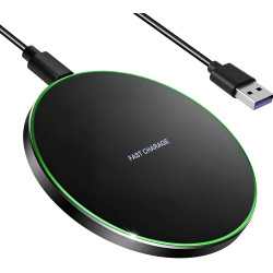 Chargeur sans Fil Rapide Qi 35W Ultra Fin, Pad de Recharge à Induction Compatible avec i Phone 16/15/14/13/12/11 Pro Max Plus, A