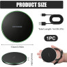 Chargeur sans Fil Rapide Qi 35W Ultra Fin, Pad de Recharge à Induction Compatible avec i Phone 16/15/14/13/12/11 Pro Max Plus, A