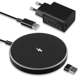 Chargeur Induction Magnétique 15W Noir pour Phone, Chargeur sans Fil Rapide Compatible Charge Magnétique, Station de Charge pour