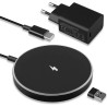 Chargeur Induction Magnétique 15W Noir pour Phone, Chargeur sans Fil Rapide Compatible Charge Magnétique, Station de Charge pour