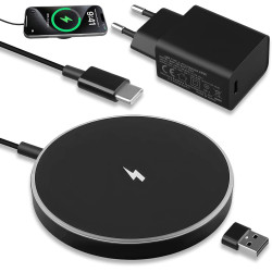 Chargeur Induction Magnétique 15W Noir pour Phone, Chargeur sans Fil Rapide Compatible Charge Magnétique, Station de Charge pour