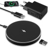 Chargeur Induction Magnétique 15W Noir pour Phone, Chargeur sans Fil Rapide Compatible Charge Magnétique, Station de Charge pour